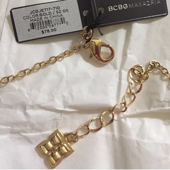 NEW! BCBG Maxazria Draped Fringe Gold Necklace - Picture 6 of 8